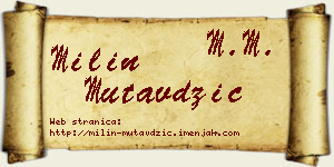 Milin Mutavdžić vizit kartica